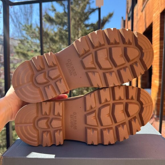 New GH Bass Ella Platform Lug Loafer Shoes Platform Heeled Suede Brown - Picture 8 of 16